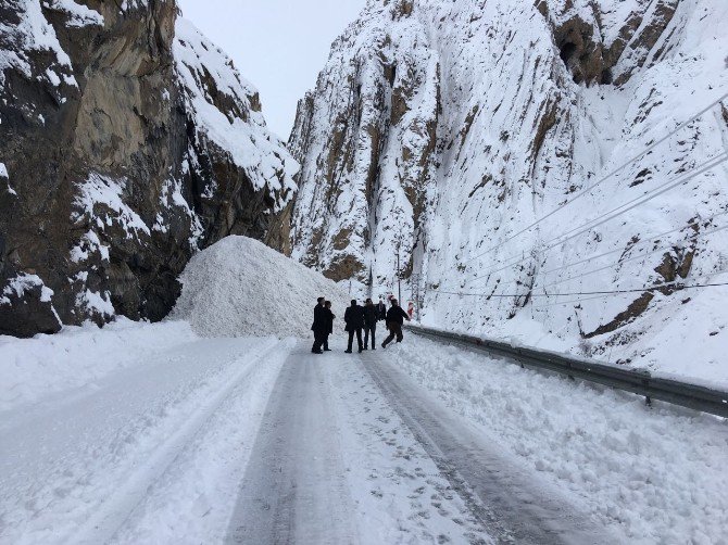 Hakkari-van Karayoluna 4 Noktada Çığ Düştü