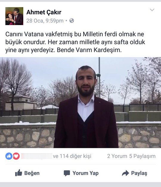 15 Temmuz Gazisi Enes Gün’den Başkan Çakır’a ‘Sen De Var Mısın’ Çağrısı