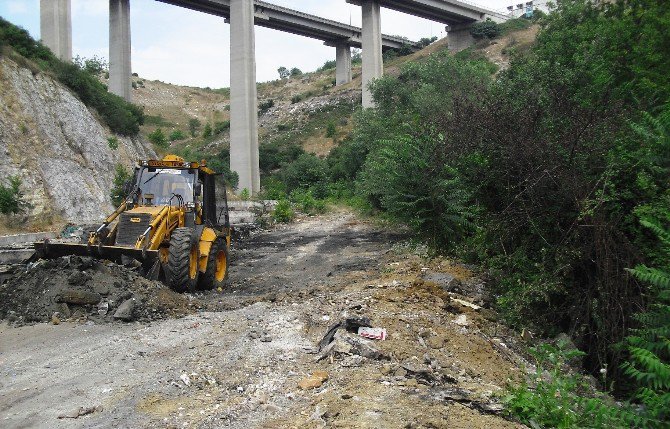 İzmit’te Otoyol Viyadükleri Temizleniyor