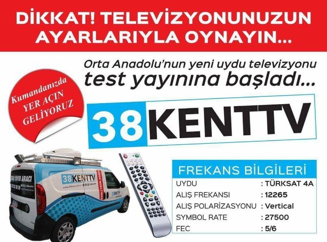 38 Kent Tv Test Yayınına Başladı