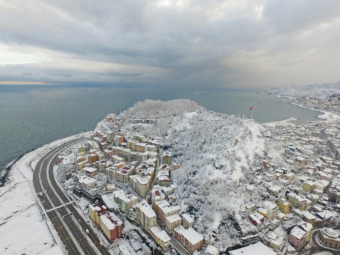 Giresun’un Havadan Çekilen Kar Görüntüleri Hayran Bırakıyor