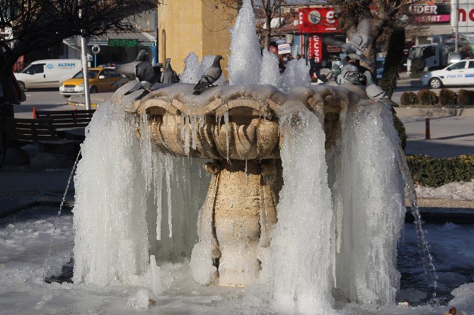 Çorum Barajı Buz Tuttu