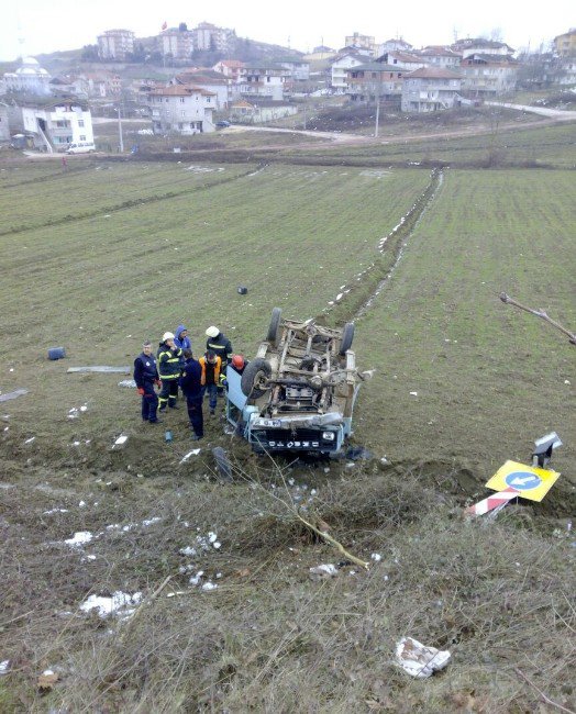 Freni Patlayan Kamyonet Tarlaya Uçtu: 5 Yaralı