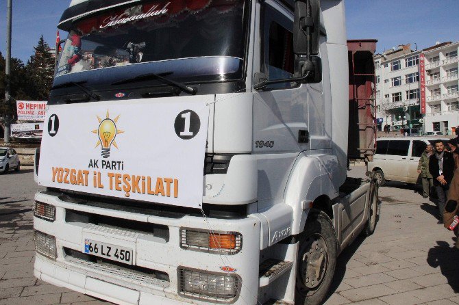 Bakan Bozdağ, Yozgat’tan Halep’e Gönderilen Yardım Tırlarını Uğurladı