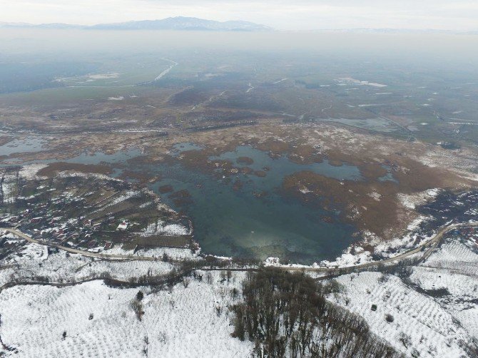 Efteni Gölü’nün Eşsiz Güzelliği Havadan Görüntülendi