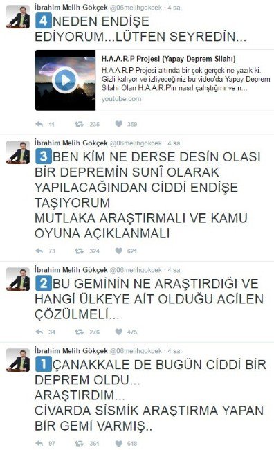 Melih Gökçek’in Çanakkale Depremine "Dış Güçler" İddiasına Yanıt: