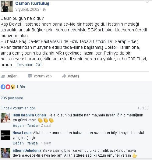 Sosyal Güvencesi Olmayan Yaşlı Hastaya Doktorundan Örnek Davranış