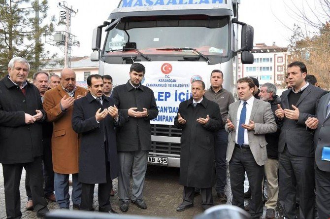 Karakoçan’dan Halep’e 1 Tır Ve 2 Kamyonet Dolusu Yardım