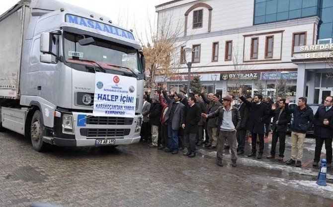 Karakoçan’dan Halep’e 1 Tır Ve 2 Kamyonet Dolusu Yardım