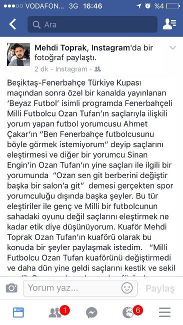 Ozan Tufan’ın Kuaföründen Ahmet Çakar Ve Sinan Engin’e Cevap