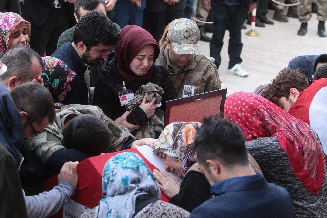 Ailesi Topluca Şehidin Tabutuna Sarılarak Vedalaştı