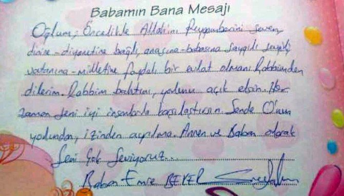 Şehit Polisten Oğluna Duygulandıran Mesaj