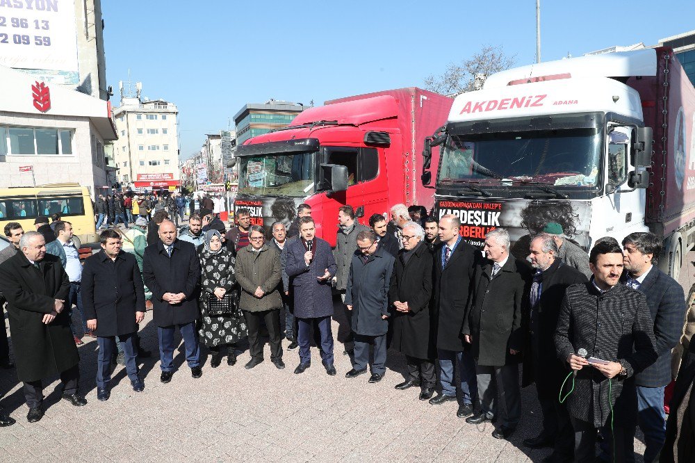 Gaziosmanpaşa’dan Halep’e Yardım Tırları Dualarla Yola Çıktı