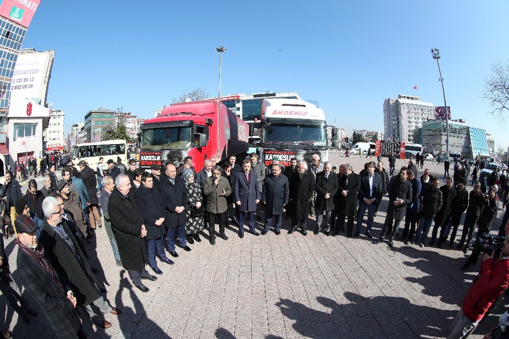 Gaziosmanpaşa’dan Halep’e Yardım Tırları Dualarla Yola Çıktı