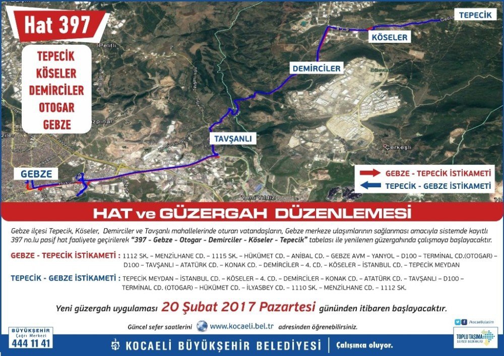 Gebze’de Otobüs Güzergahlarında Düzenleme Yapıldı