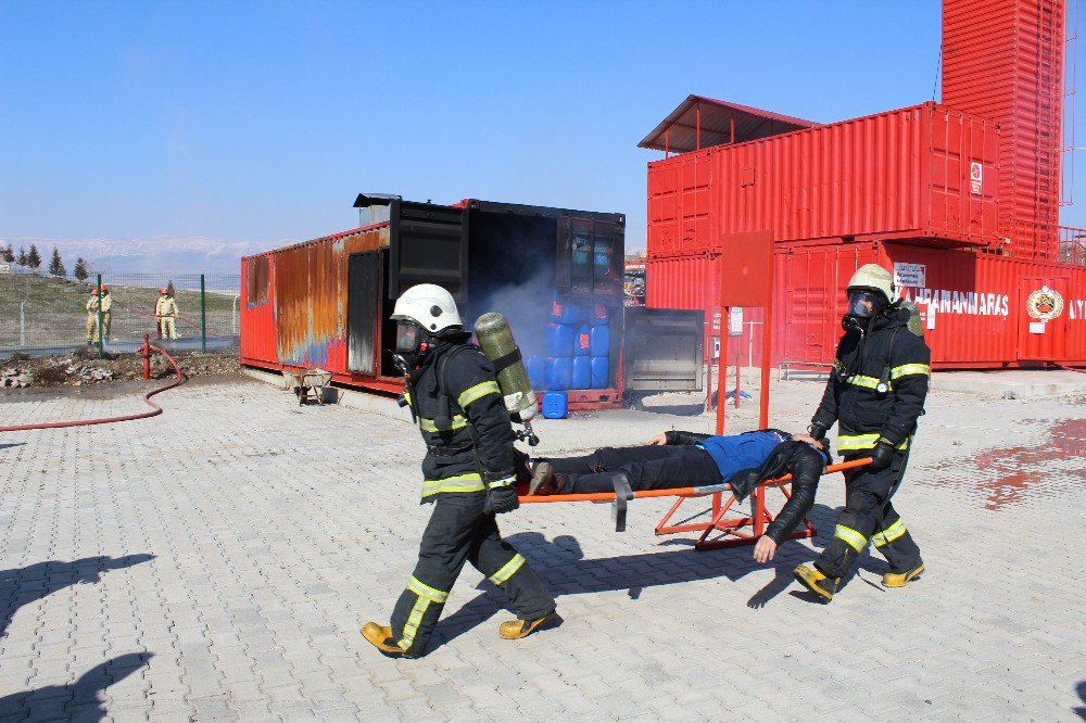 Kahramanmaraş’ta Nefesleri Kesen Yangın Ve Deprem Tatbikatı Yapıldı