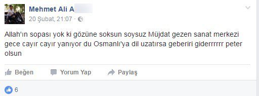 Müjdat Gezen Sanat Merkezi’ni Önce Kundakladı Sonra Sosyal Medyada Yorum Yaptı