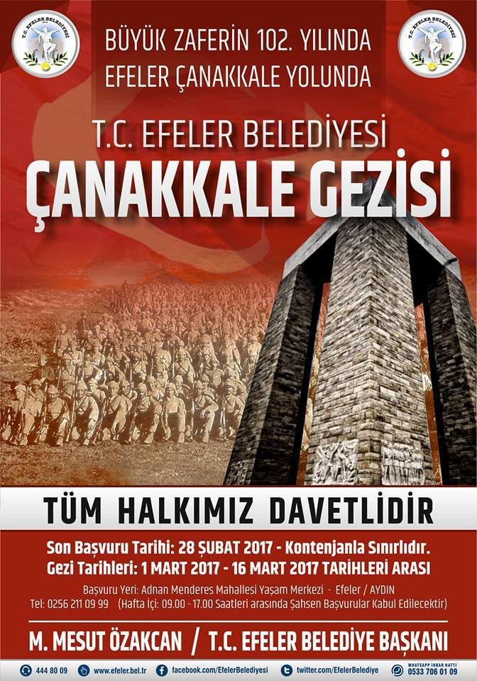 Büyük Zaferin 102. Yılında Efeler Çanakkale Yolunda