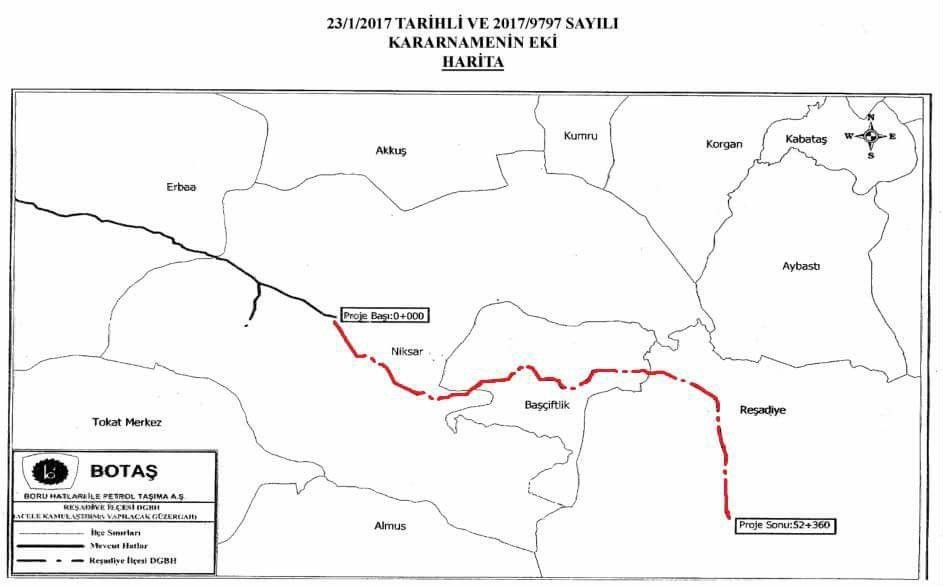 Reşadiye’de Doğalgaz İçin "Acele Kamulaştırma" Kararı