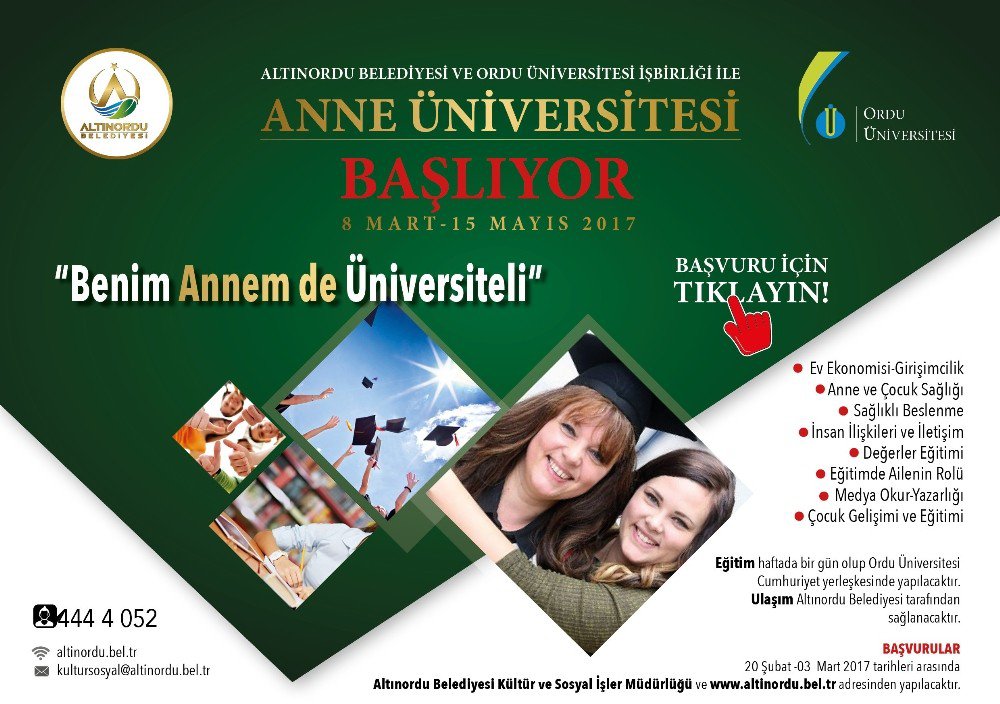 Ordu’da "Anne Üniversitesi" Başlıyor