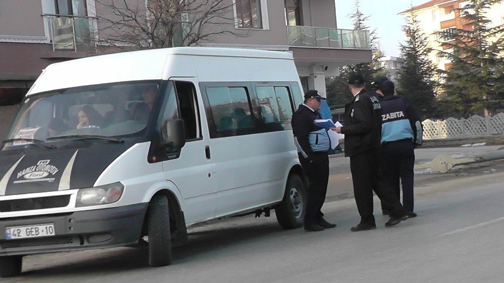 Kulu’da Zabıta Servis Araçlarını Denetledi