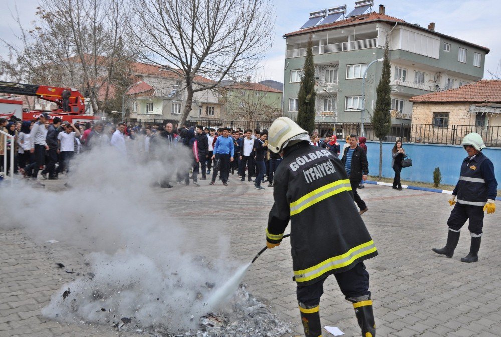 Gölbaşı İlçesinde Yangın Tatbikatı Gerçeğini Aratmadı