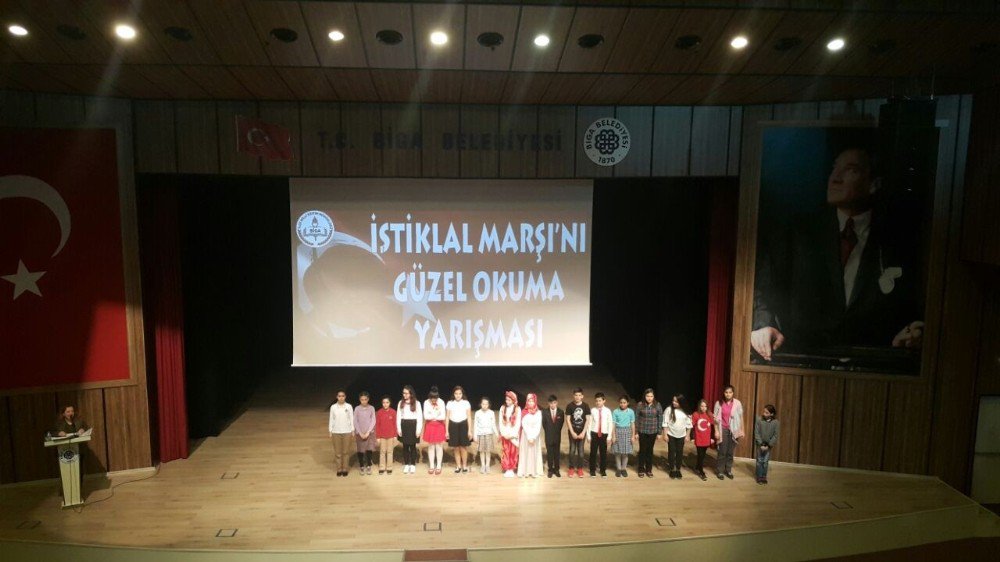 Biga’da İstiklal Marşını En Güzel Okuyanlar Belirlendi