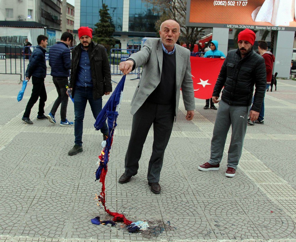 Samsun’da Hollanda Bayrağı Yakıldı