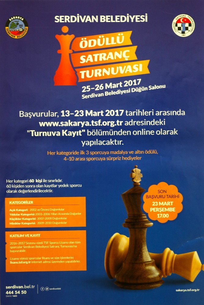 Satranç Turnuvası İçin Müracaatlar Başladı