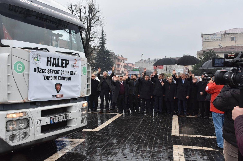 Düzce’den Halep’e Yardım İçin 2 Tır Yola Çıktı