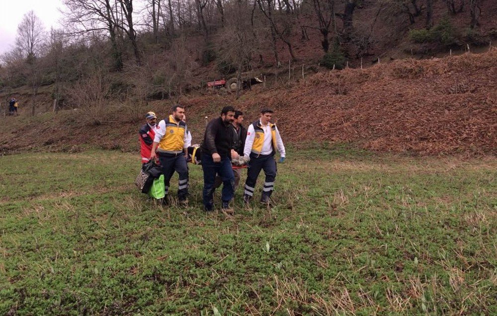 Ağaçtan Düşüp Yamaçtan Yuvarlanan Yaşlı Adamın Yardımına Helikopter Yetişti