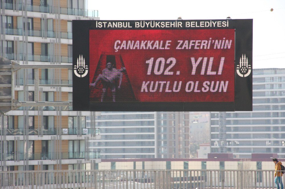 Trafik Levhalarında Çanakkale Zaferi Mesajı