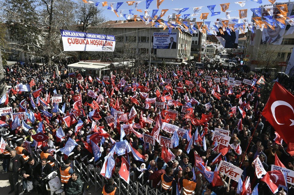 Ankara Büyükşehir Belediye Başkanı Gökçek Çubuk’taki Mitingde Konuştu