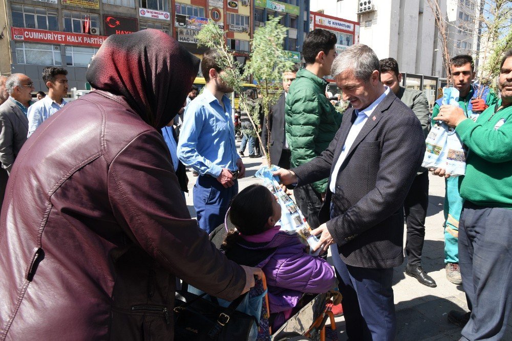 Başkan Mehmet Tahmazoğlu Fidan Dağıttı