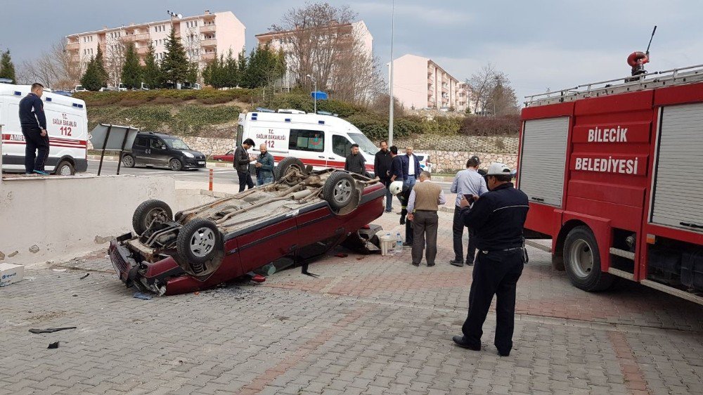 Takla Atan Otomobilden Sağ Kurtuldular