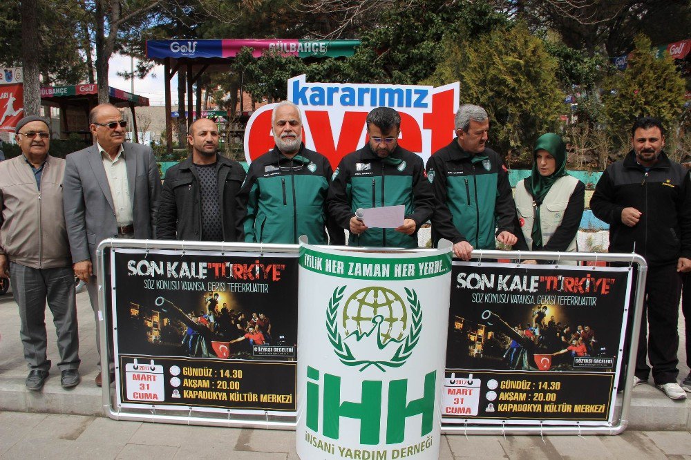 İhh Nevşehir Şubesi 16 Nisan’da “Evet” Açıklamasında Bulundu