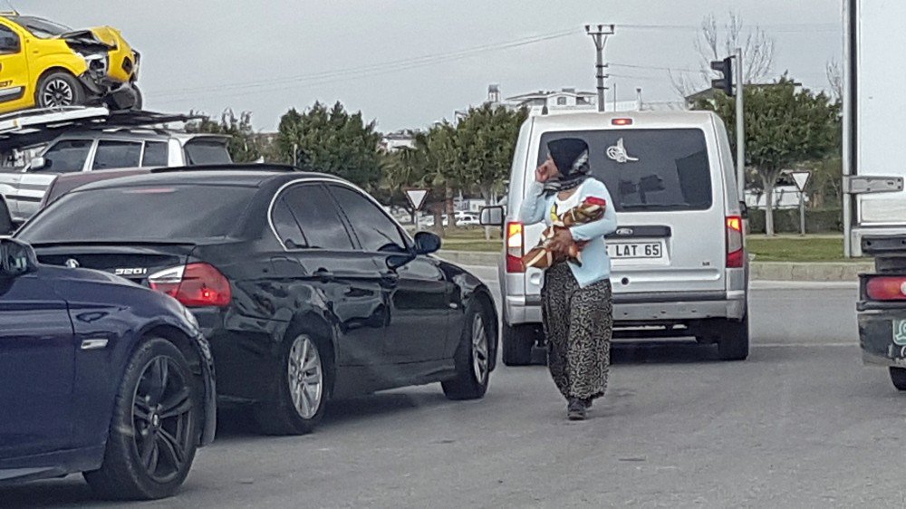 Trafiği Tehlikeye Düşüren Dilenciler Zabıtaya Direnip Gazetecilere Saldırdı