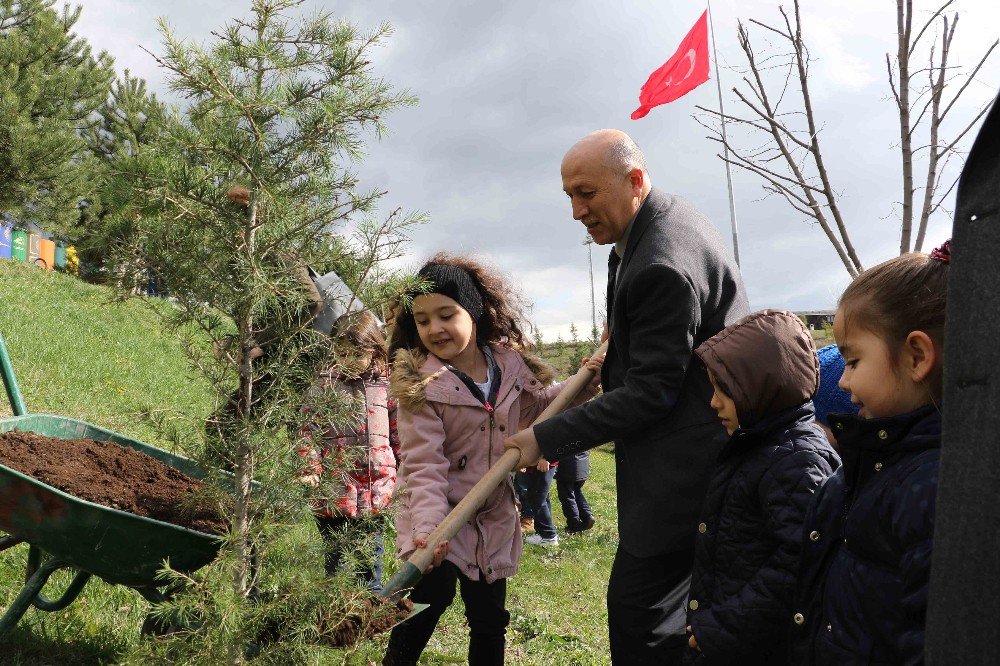 Minik Öğrenciler Kampüse Fidan Dikti