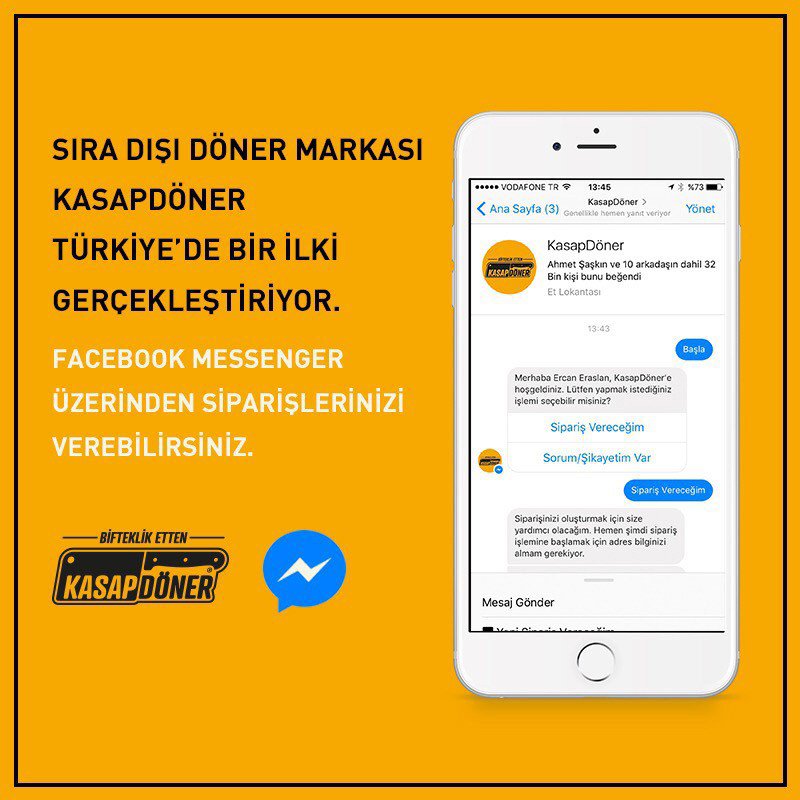 Kasapdöner, Messenger Üzerinden Sipariş Sistemi Başlattı