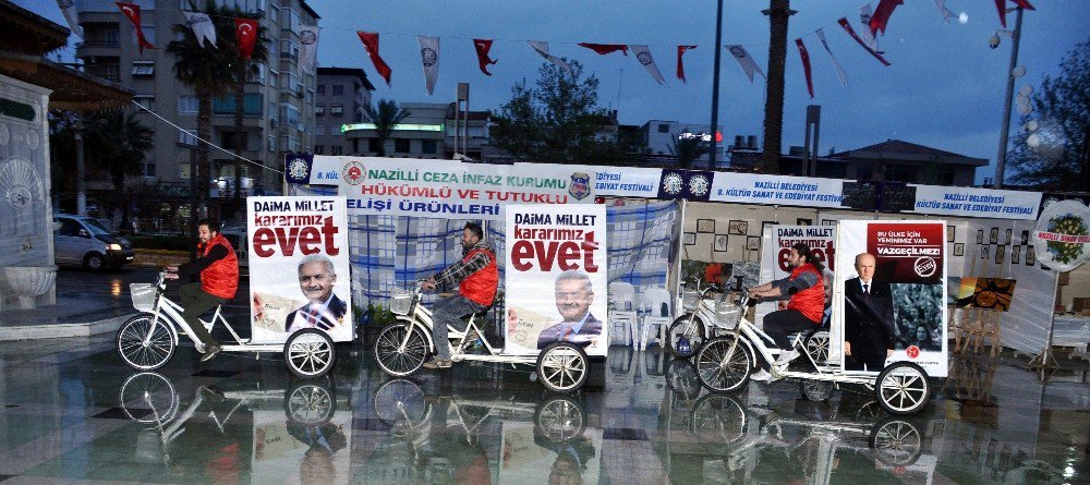 Nazilli’de Gençler ’Evet’ İçin Pedal Çevirdiler