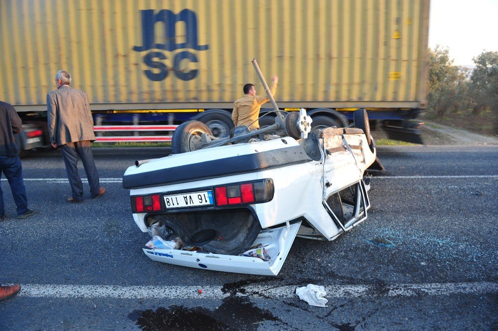 Bursa’da Feci Kaza...takla Atan Otomobilde 2 Genç Yaralandı