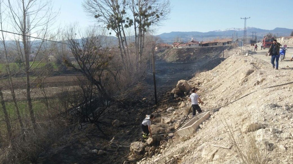 Hisarcık’ta Arazi Yangını