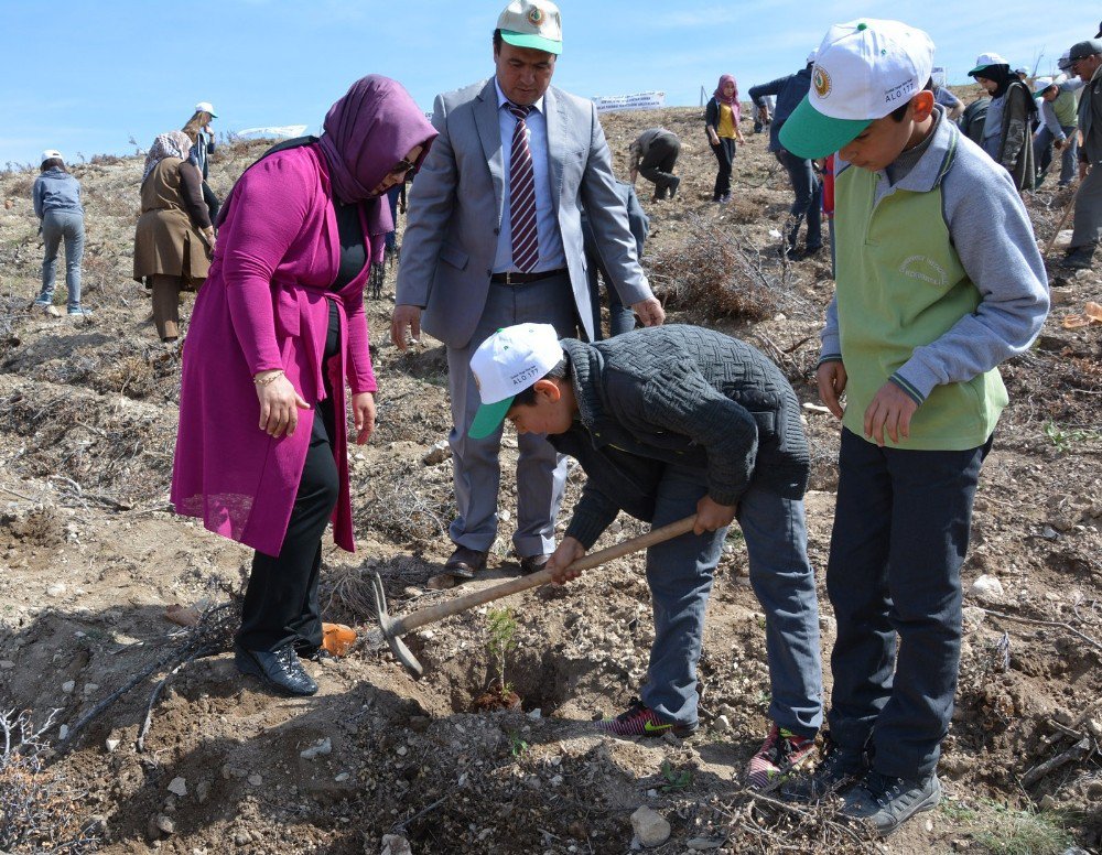 Korkuteli İlçesinde Bin 200 Fidanı Toprakla Buluştu