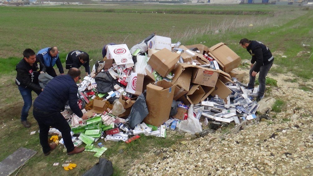 Silivri’de 50 Bin Paket Kaçak Sigara İmha Edildi
