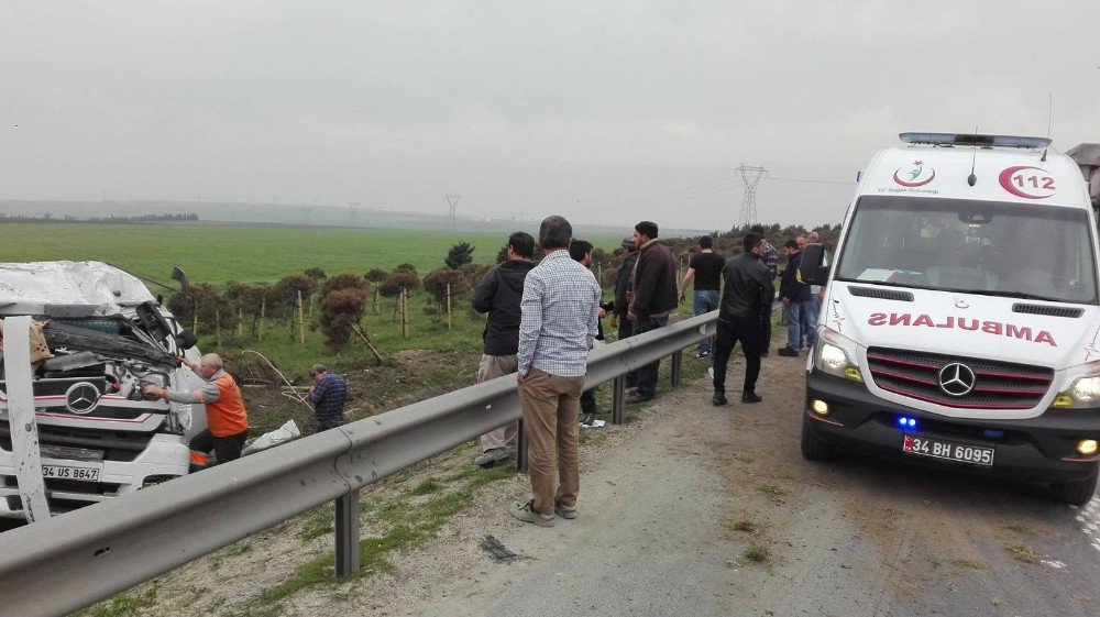 Silivri’de Tanker Kazası: 1 Yaralı