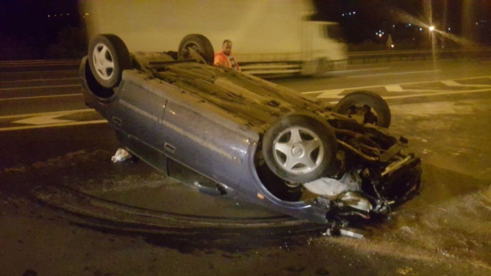 Takla Atan Otomobilden, Burnu Bile Kanamadan Çıktı