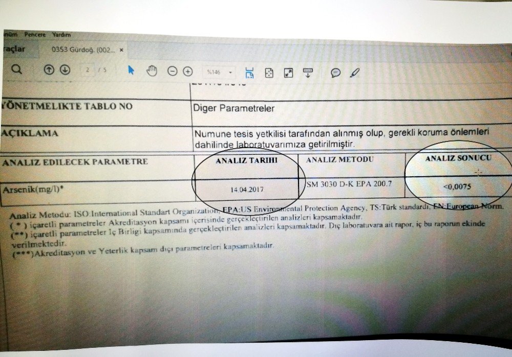 Lapseki İçme Suyunda Arsenik Yok