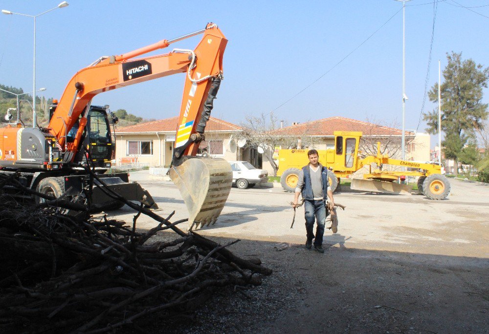 Yakılacak Ağaç Dallarına Sanatını Yansıtıyor