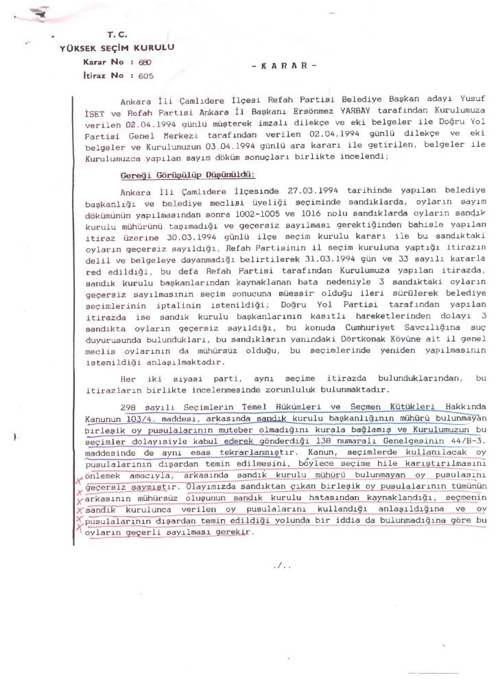 Ysk, Mühürsüz Oy Pusulaları Ve Oy Zarflarının Geçerli Sayıldığı Karar Örneklerini Paylaştı