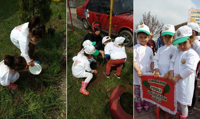 Gölyaka’da Minik Ellerle Fidan Dikildi